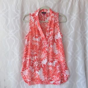Vince Camuto Sleeveless Blouse in Coral Print